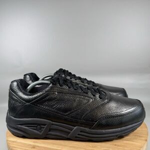 S Brooks Addiction Walker Shoes Men 12 2E Black Leather Comfort Walking‎ m